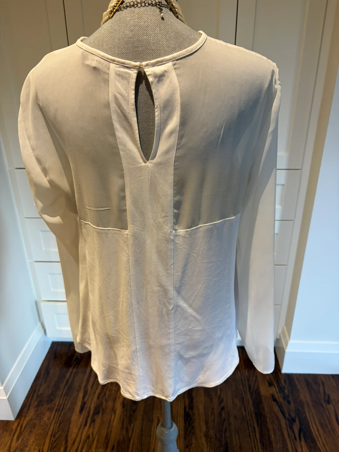 White Sheer Long Sleeve Blouse - photo 2