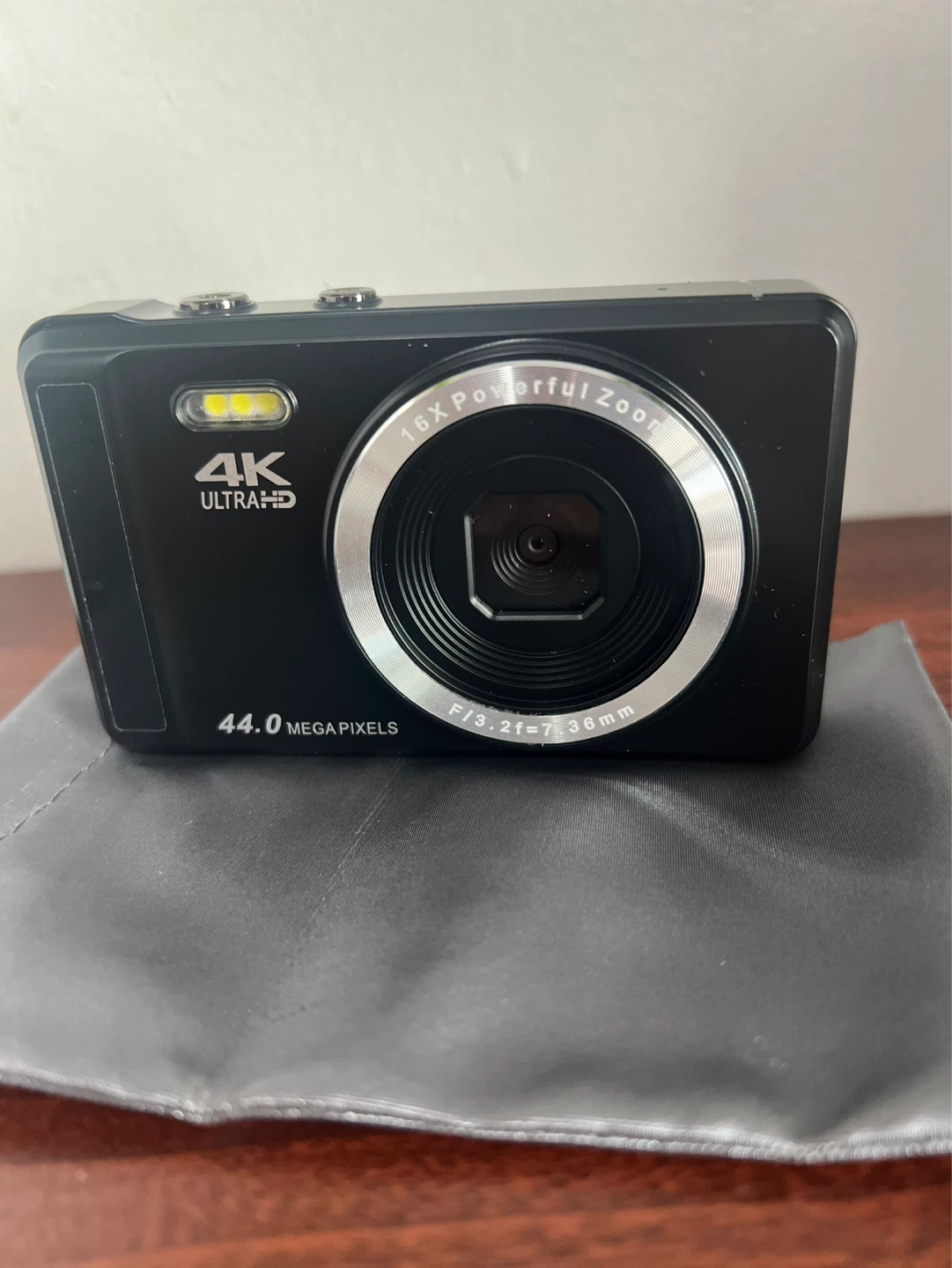 Black 44.0MP 4K Digital Camera with 16x Zoom