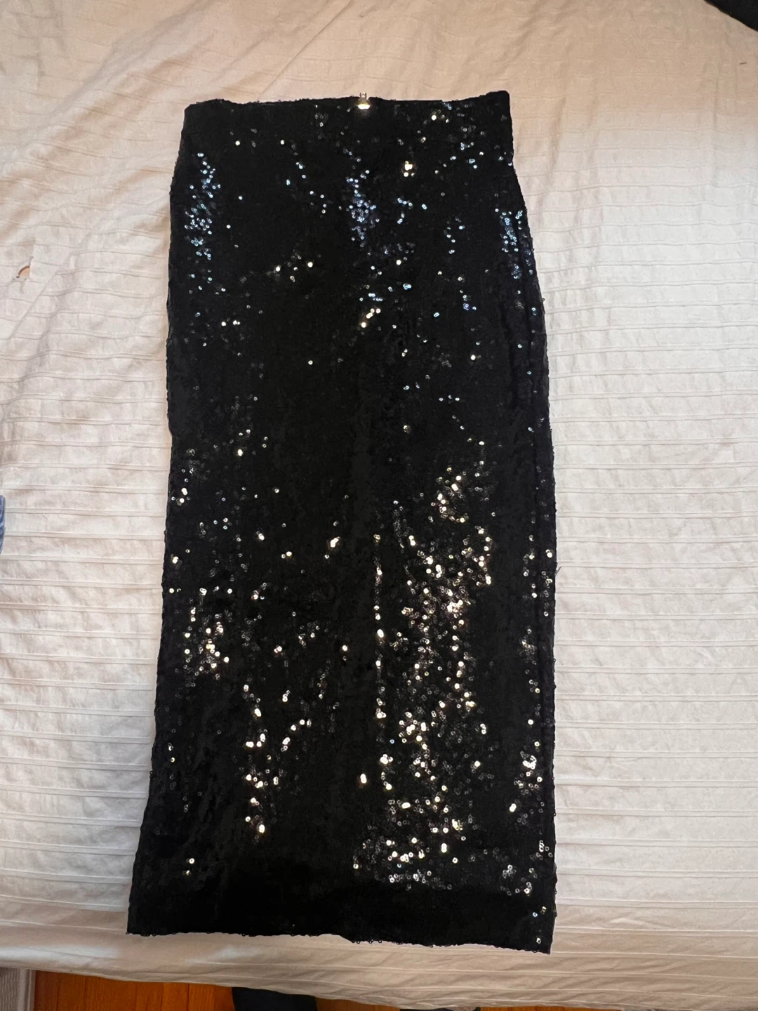 Black Sequin Pencil Skirt