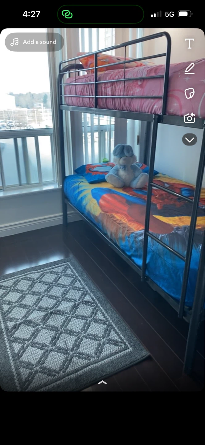 Metal Bunk Bed Frame - Twin Size