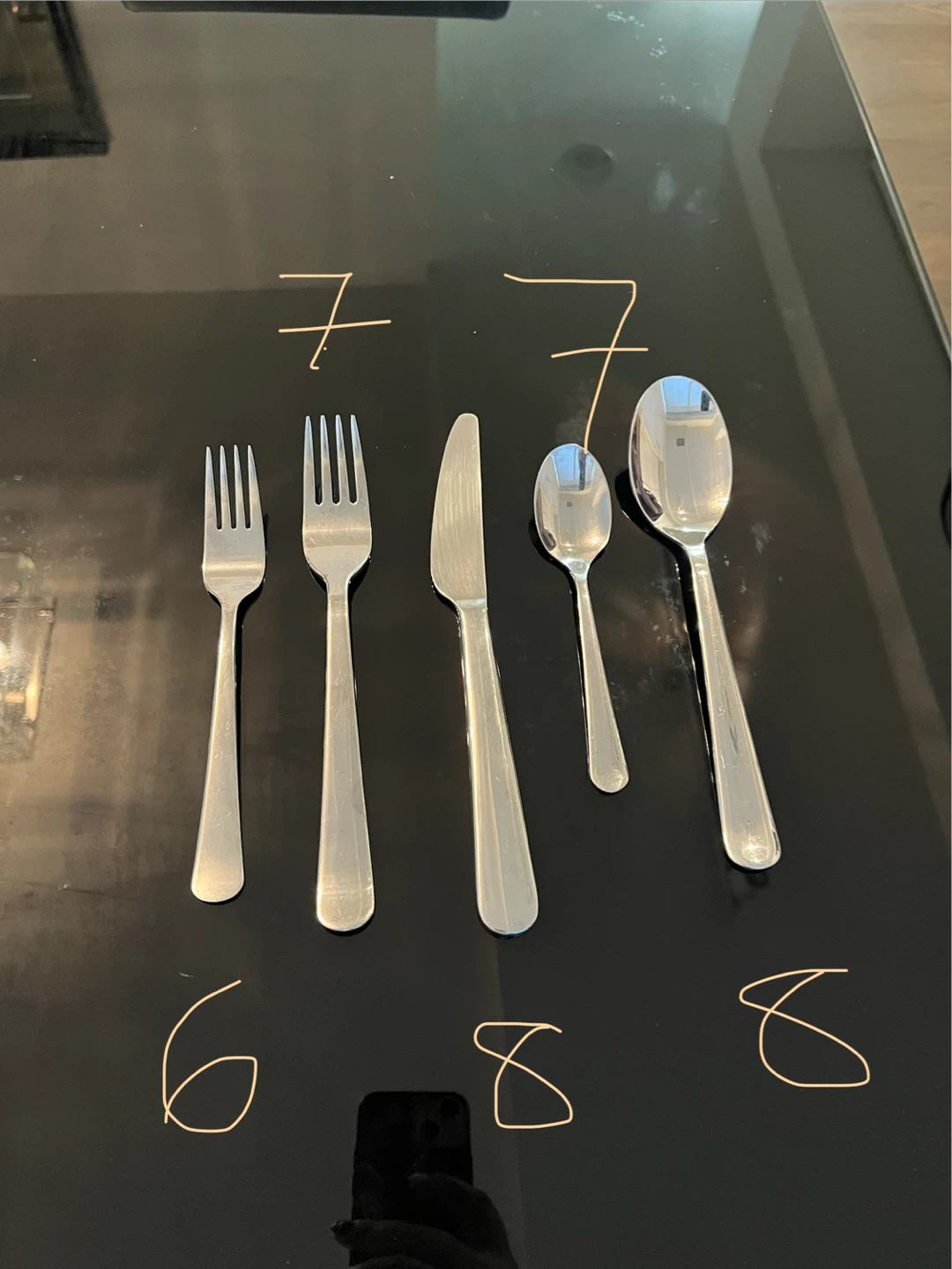 Set of 5 Stainless Steel Cutlery - 2 Forks, 1 Knife, 2 Spoons - photo 2