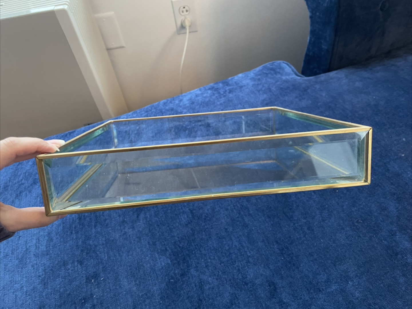 CB2 Glass bevel and Brass Tray - photo 3