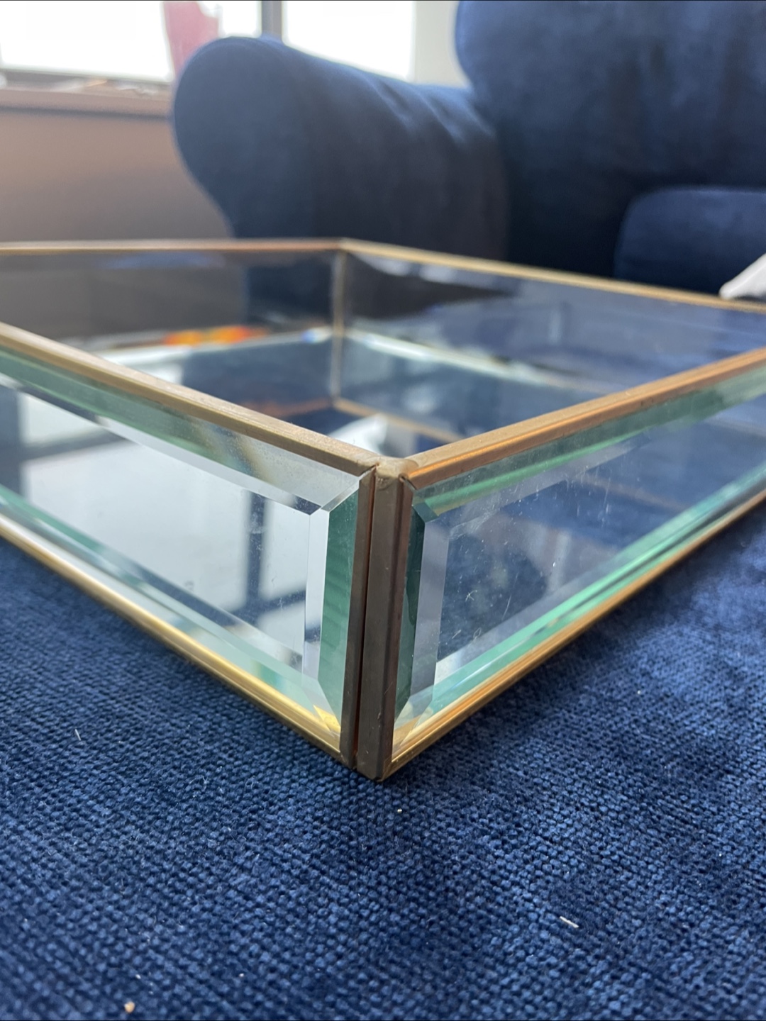 CB2 Glass bevel and Brass Tray