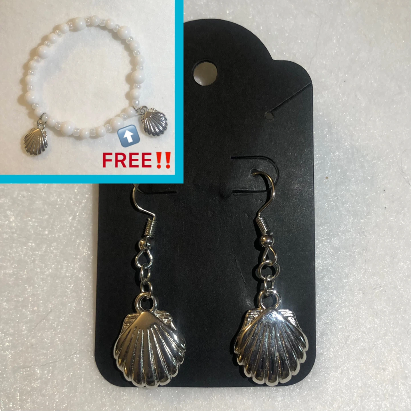 Silver Shell Dangle Earrings - photo 3