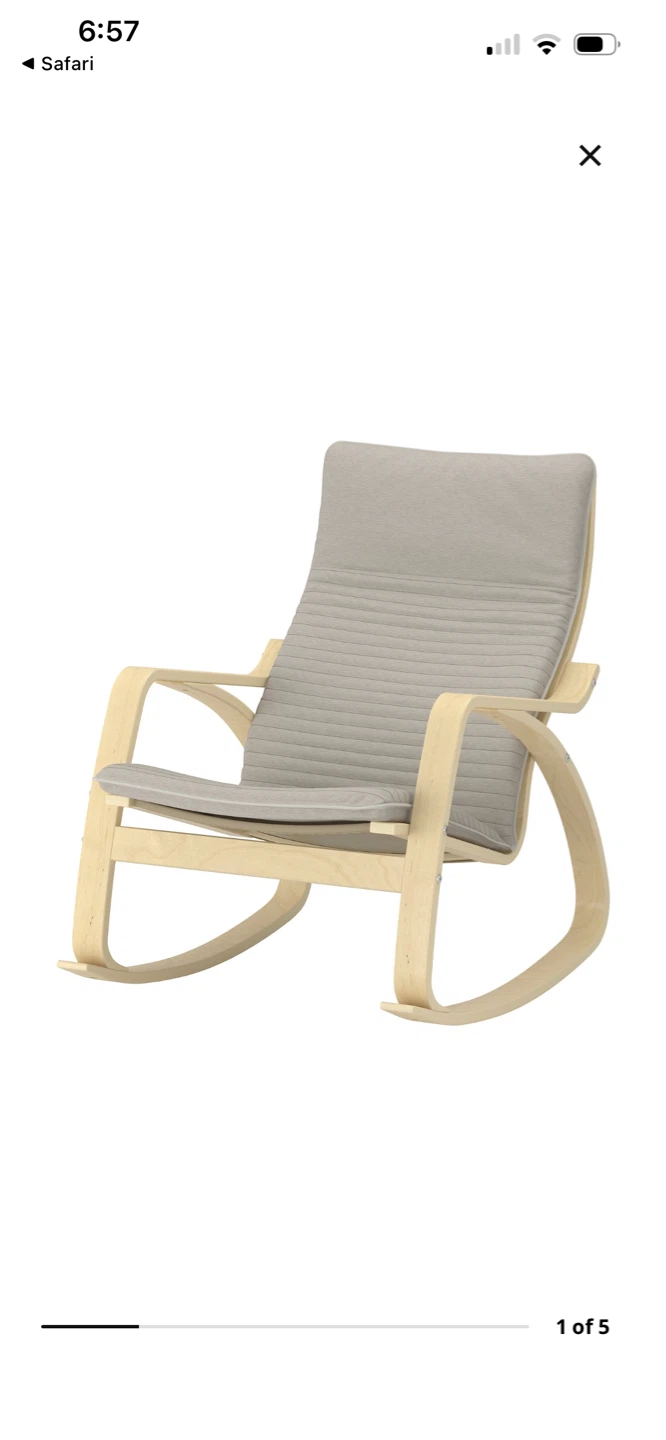 Adult IKEA POÄNG Rocking Chair - Birch Veneer/Knisa Light Beige - photo 4