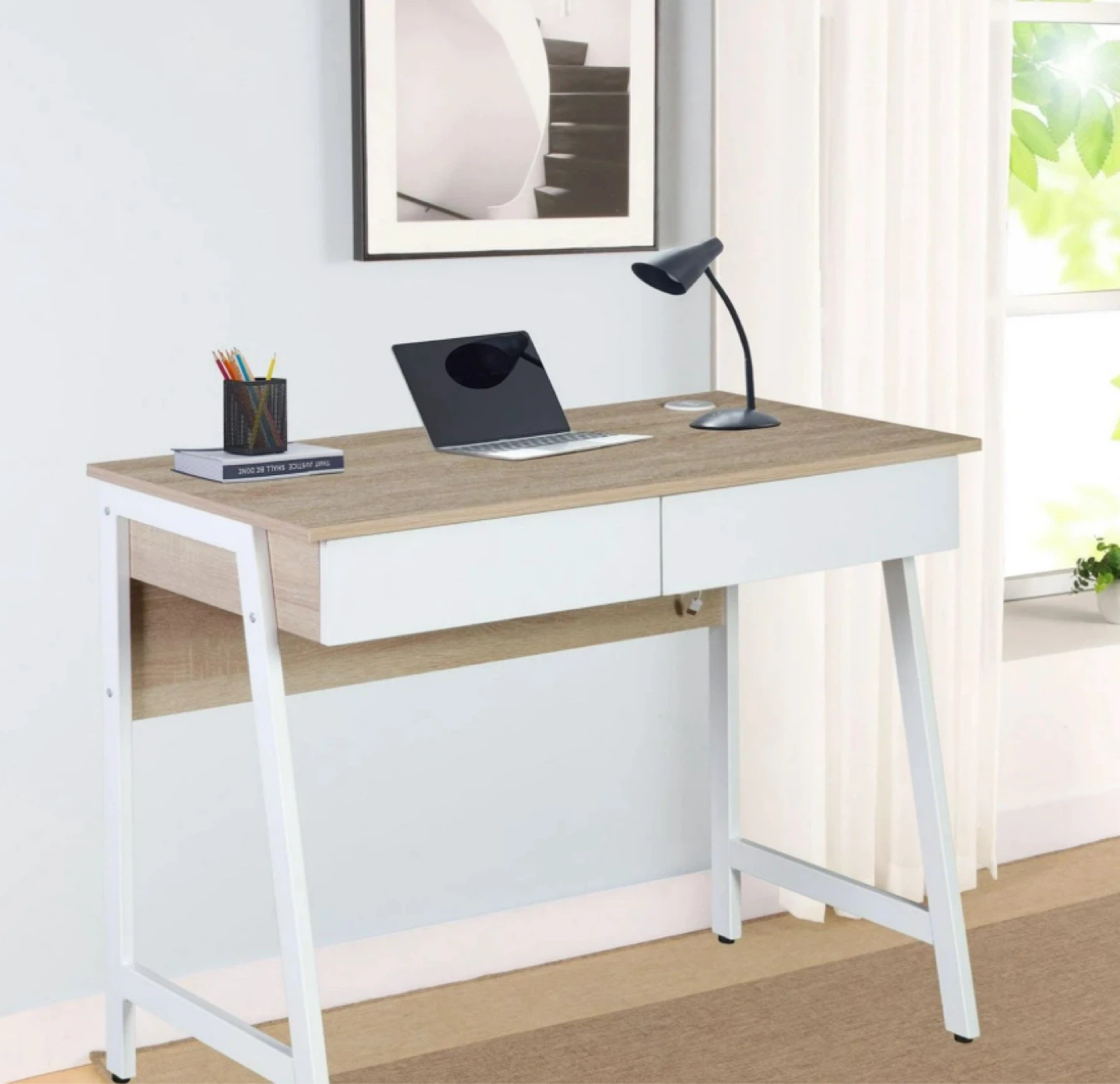 Desk with outlets