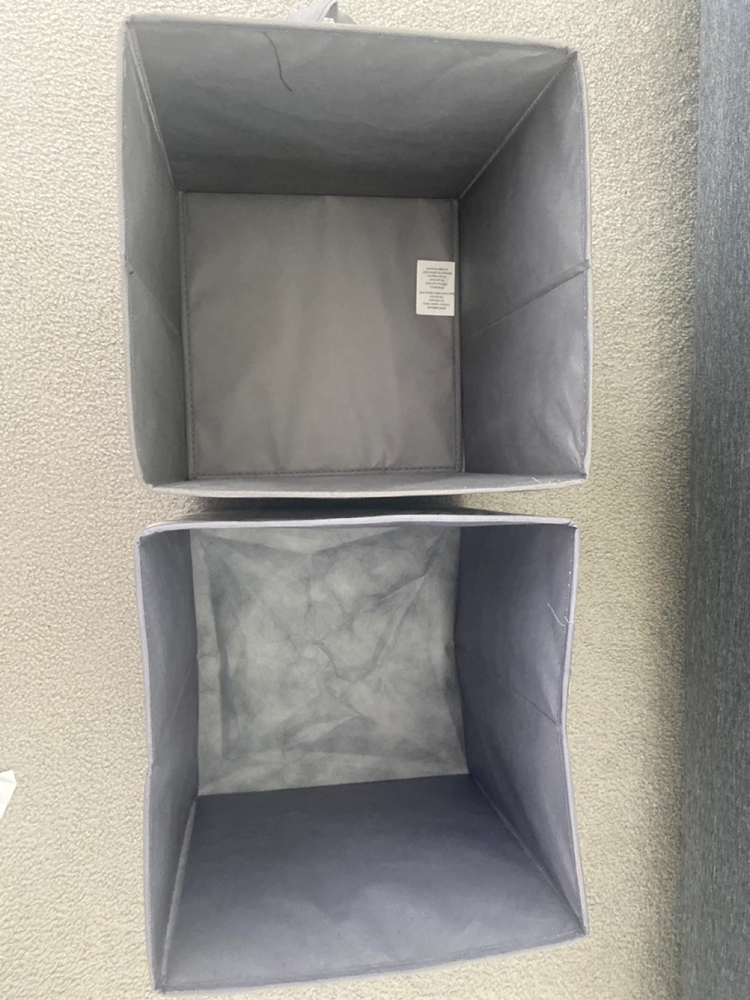 Set of 2 Grey Fabric Storage Bins with Paris Print - photo 2