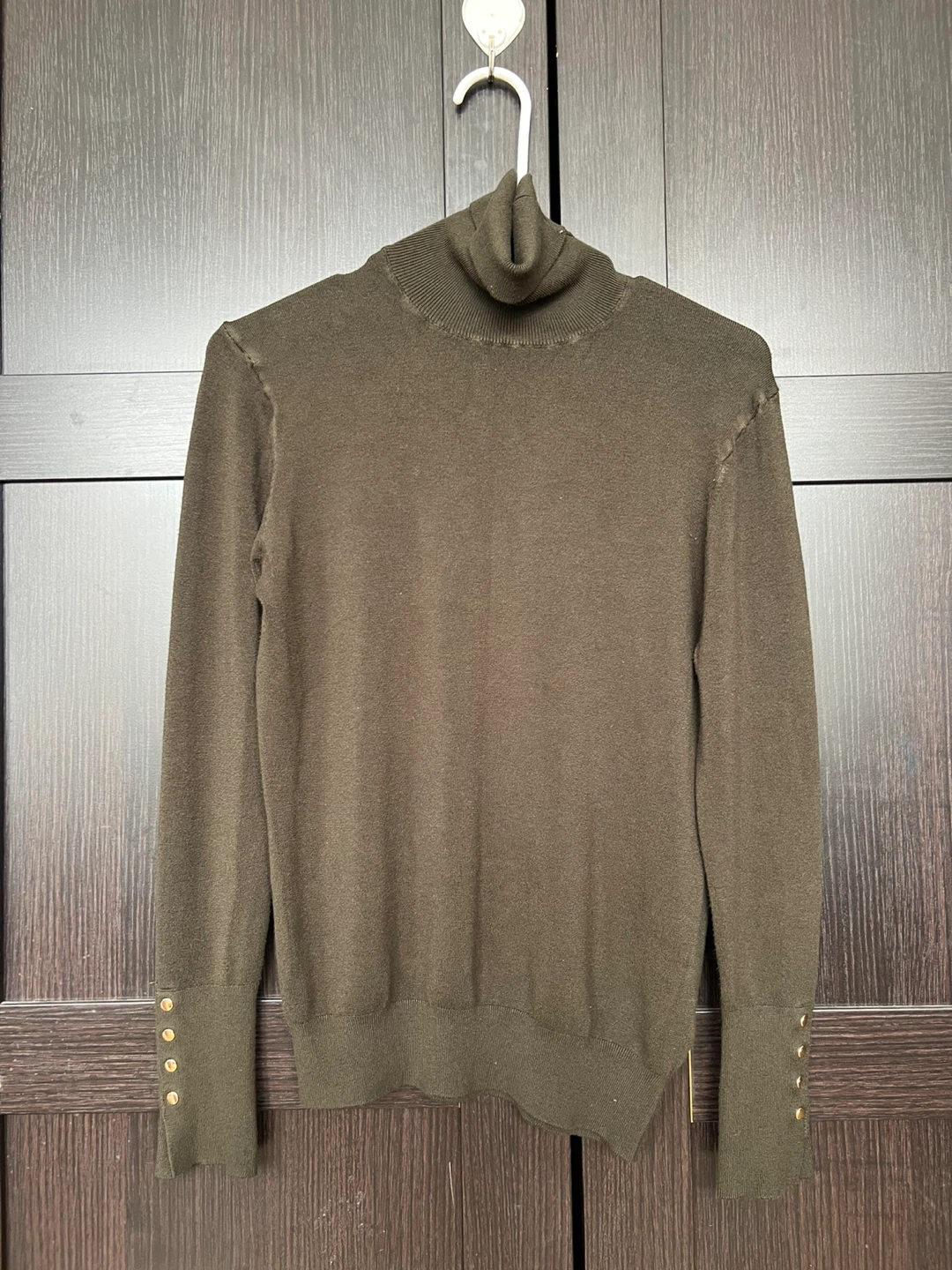 ZARA Turtleneck Sweater with Button Detail - photo 2