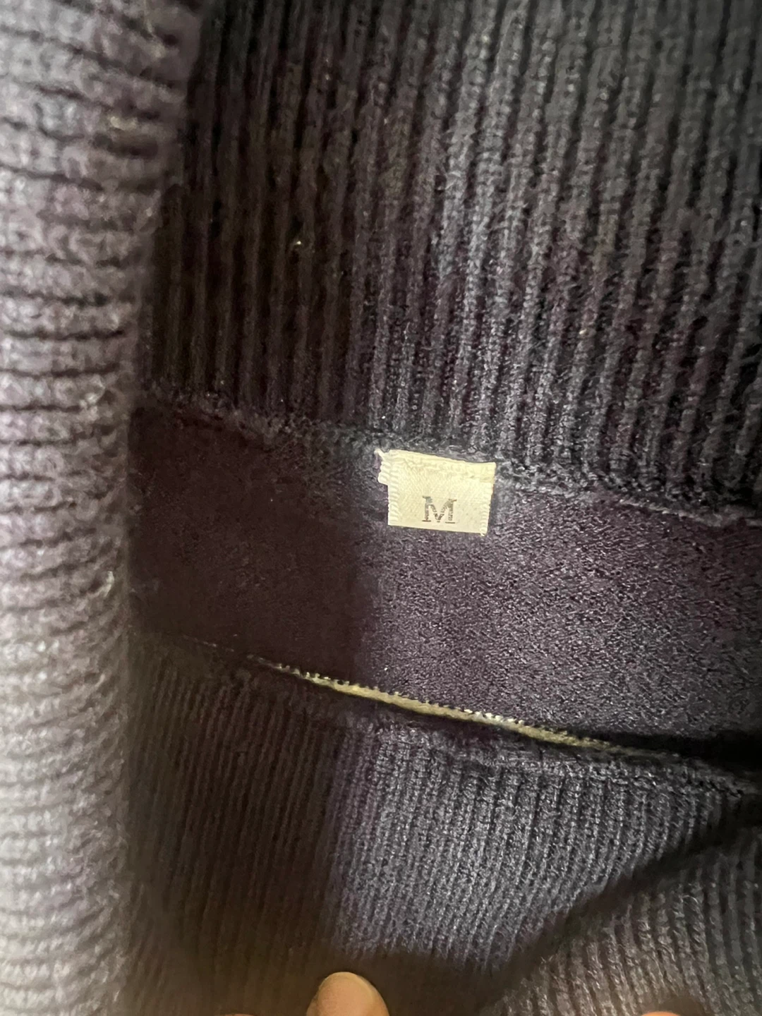 Navy and Cream Striped Turtleneck Sweater - Size M - photo 4