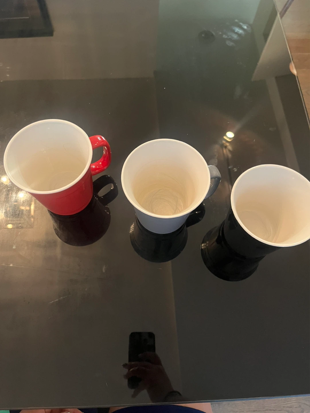Set of 3 Coffee Mugs - Red, Black, Grey - photo 2