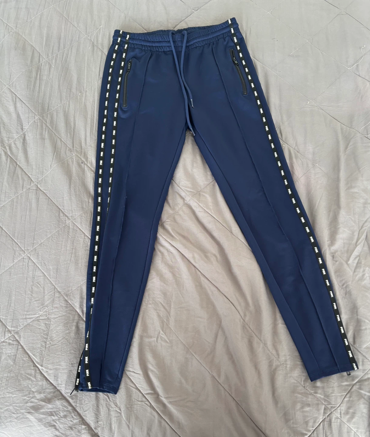 Victoria's Secret PINK Navy Track Pants with Zippers
