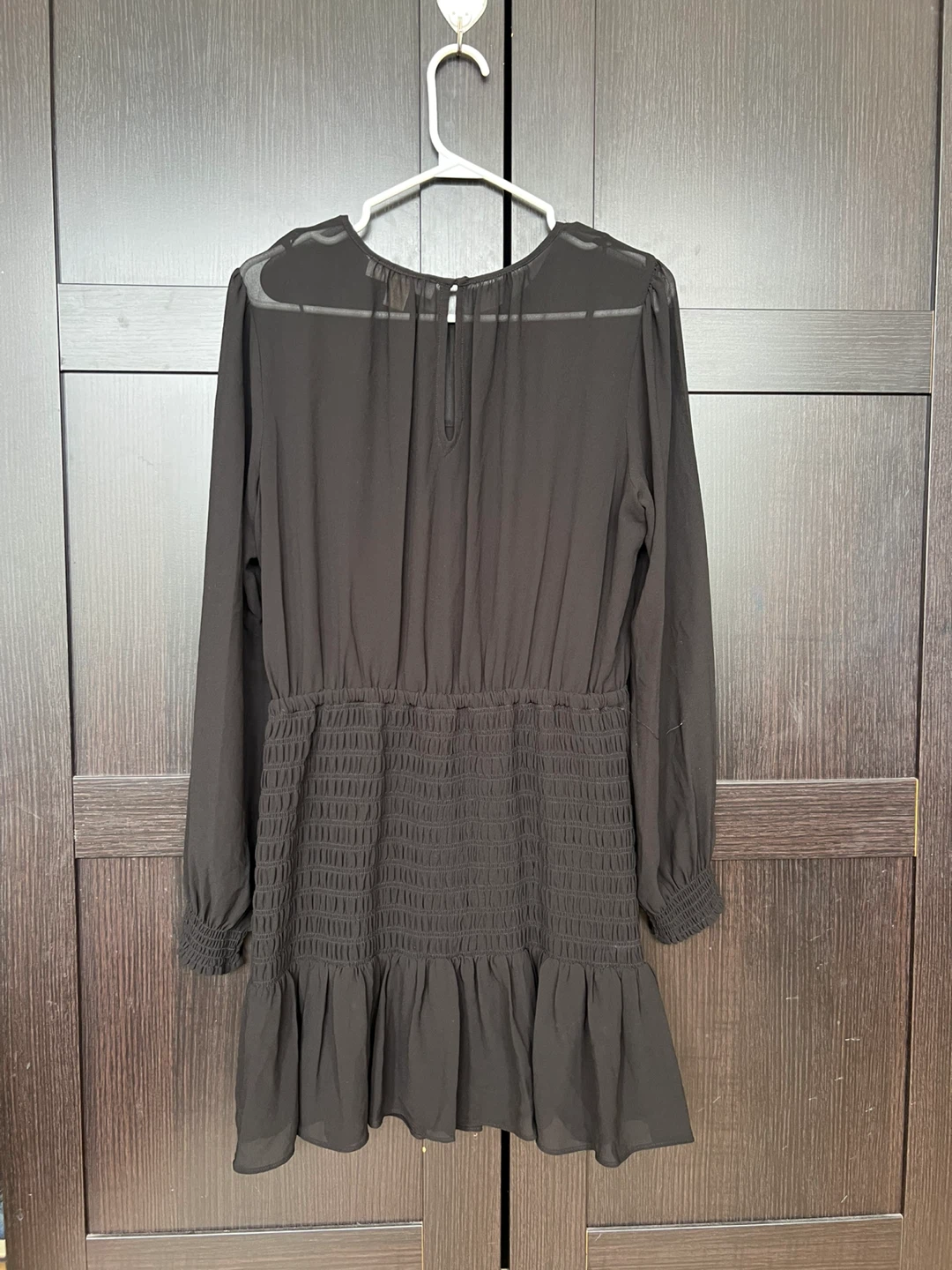 Michael Kors Black Smocked Waist Dress Size Medium - photo 4