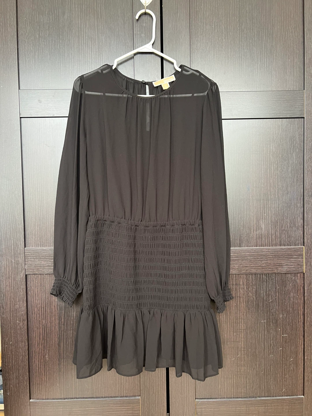 Michael Kors Black Smocked Waist Dress Size Medium