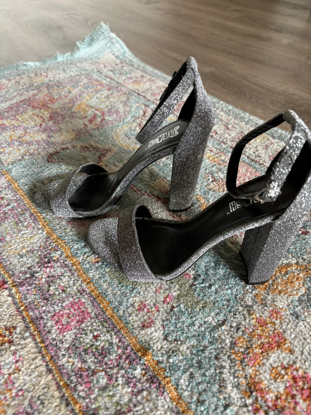 Silver glitter heels - photo 2