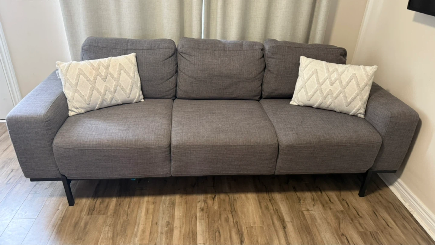 Modern Grey Linen Blend Canadian Made