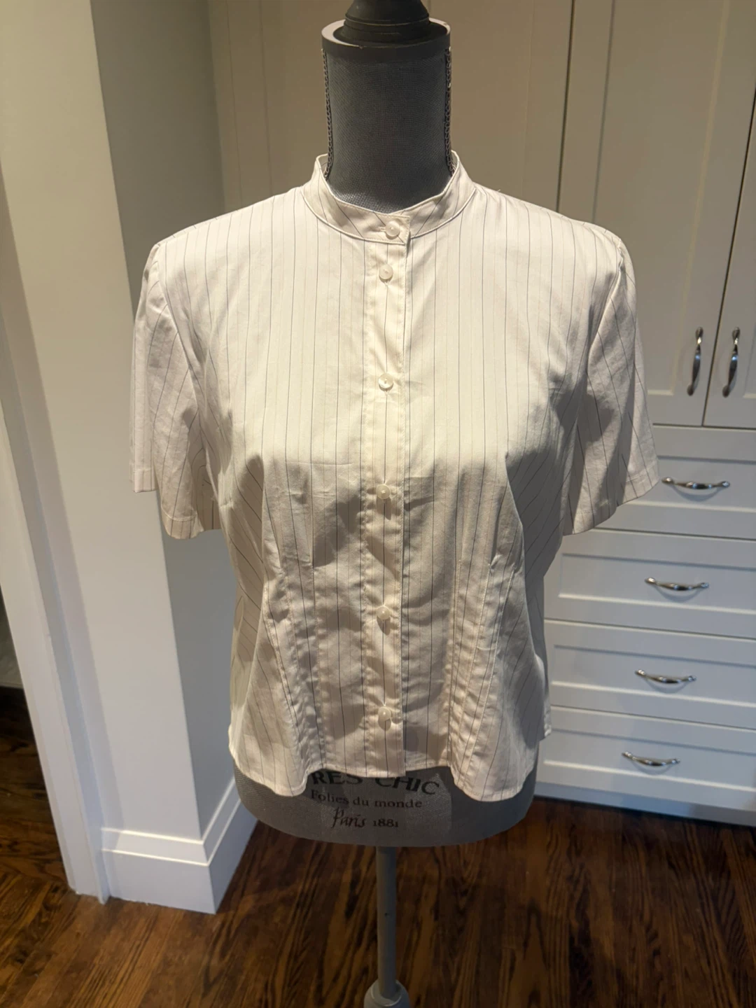 Women's Striped Button-Up Blouse