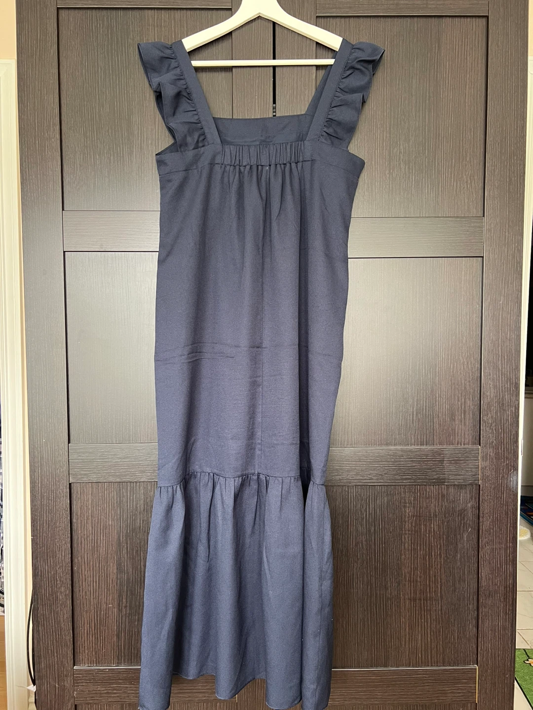 Navy Blue Ruffle Strap Maxi Dress - photo 4