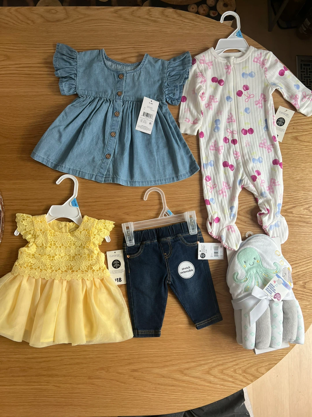 Brand New 5-Piece Toddler Girl Set (George Brand) - 0-3 M