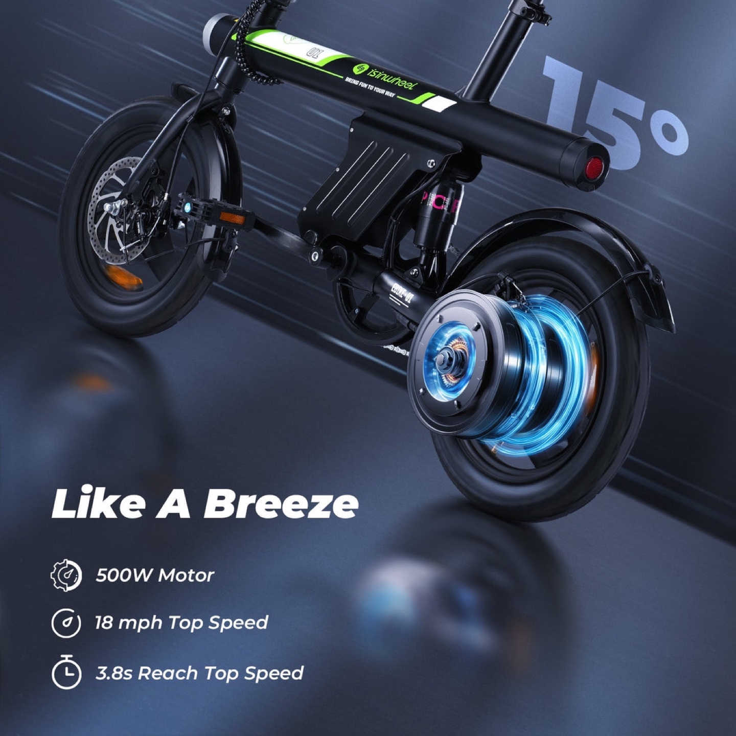 isinwheel U1 Folding Electric Bike for Adults and Teens - photo 2