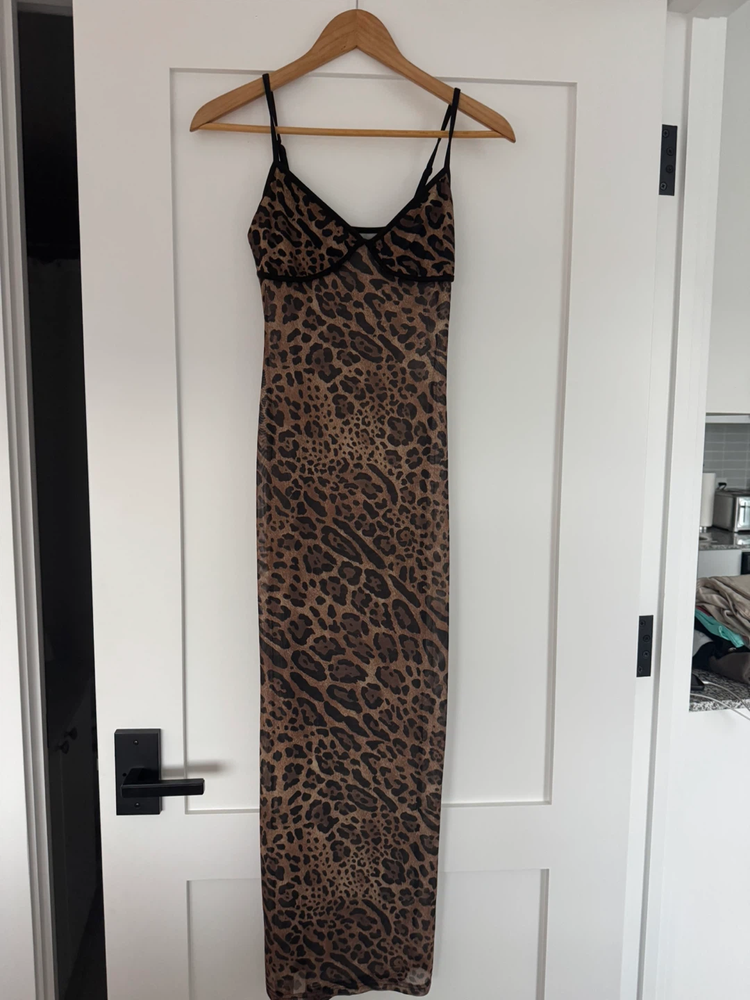 Sheer Leopard Print Maxi Dress