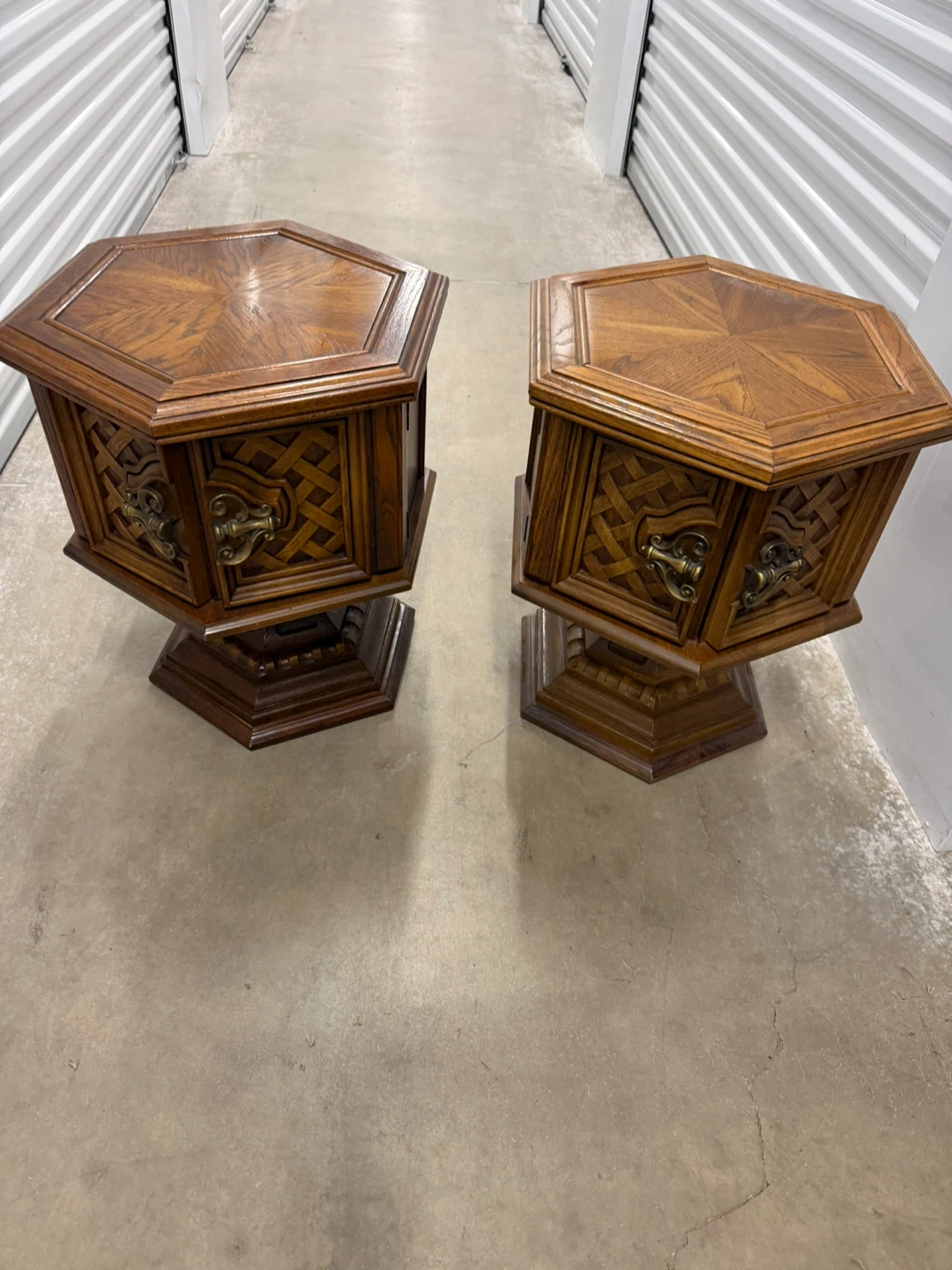 Vintage Hexagonal Side Tables - Pair - photo 2