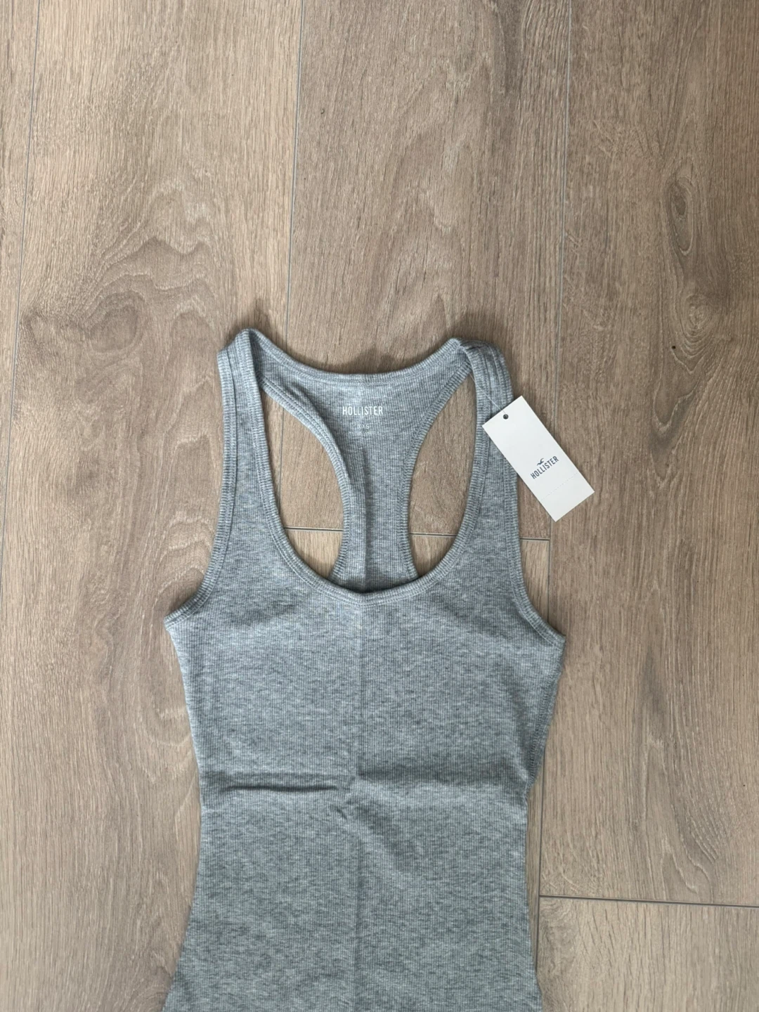 Hollister Grey Ribbed Racerback Tank Top New - photo 3
