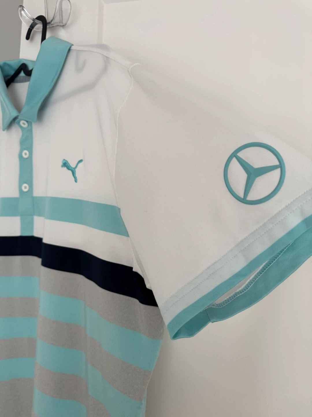 Puma Mercedes-Benz Striped Golf Polo Shirt - photo 2