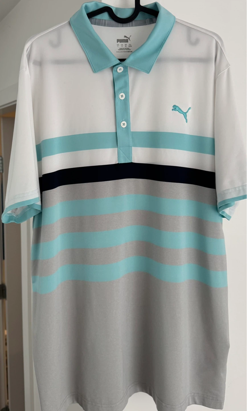 Puma Mercedes-Benz Striped Golf Polo Shirt - photo 3