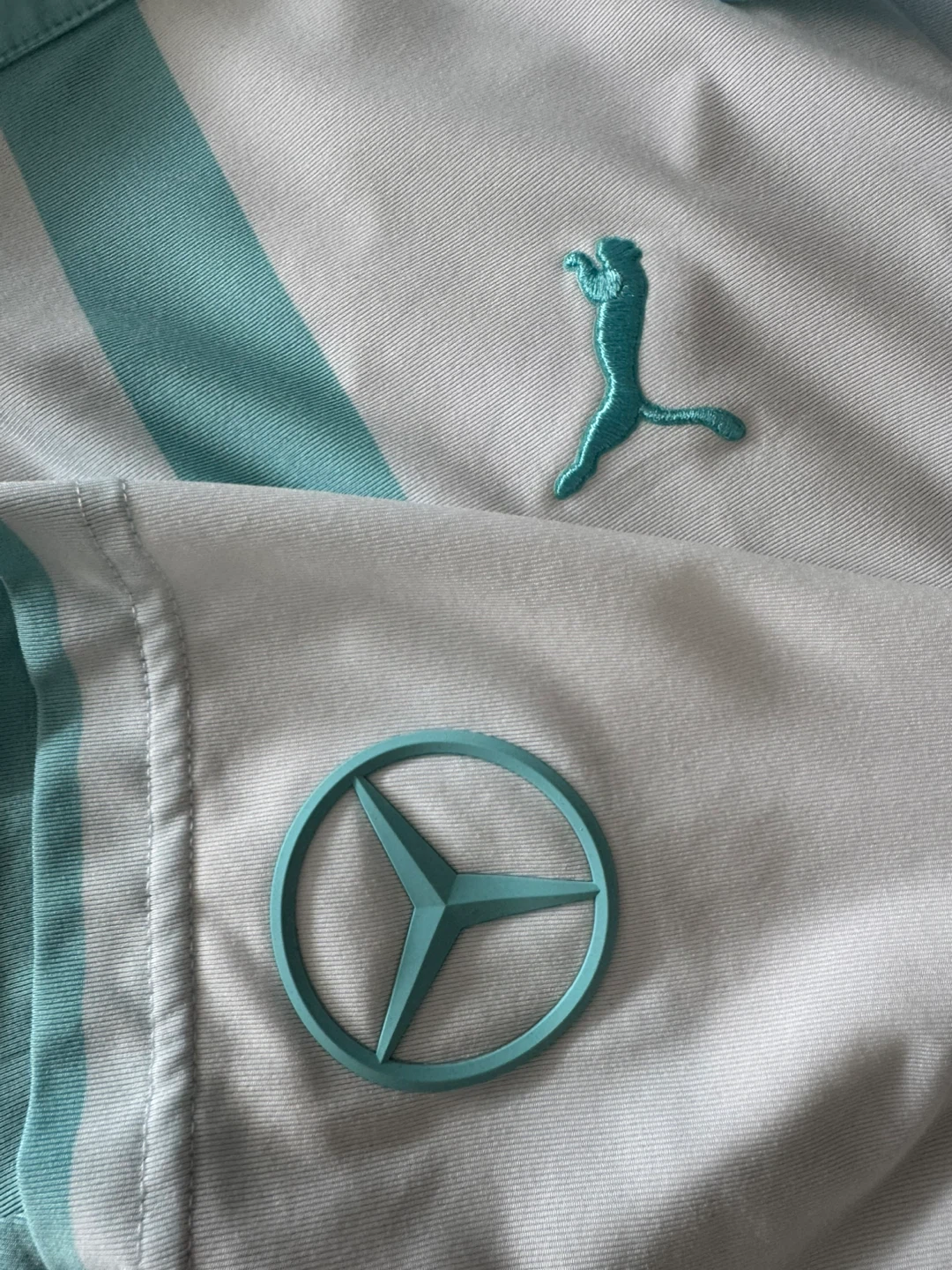 Puma Mercedes-Benz Striped Golf Polo Shirt - photo 4