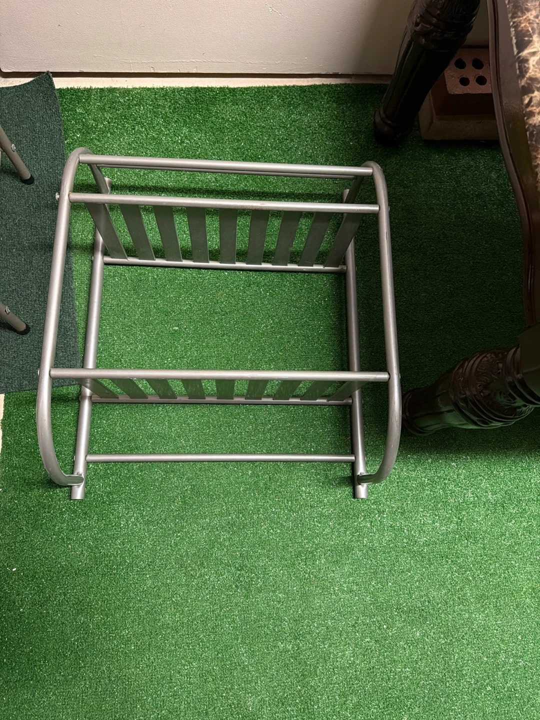 Silver Aluminum 2-Tier Shelf Rack 21” H x 8.5” D x17.5” W