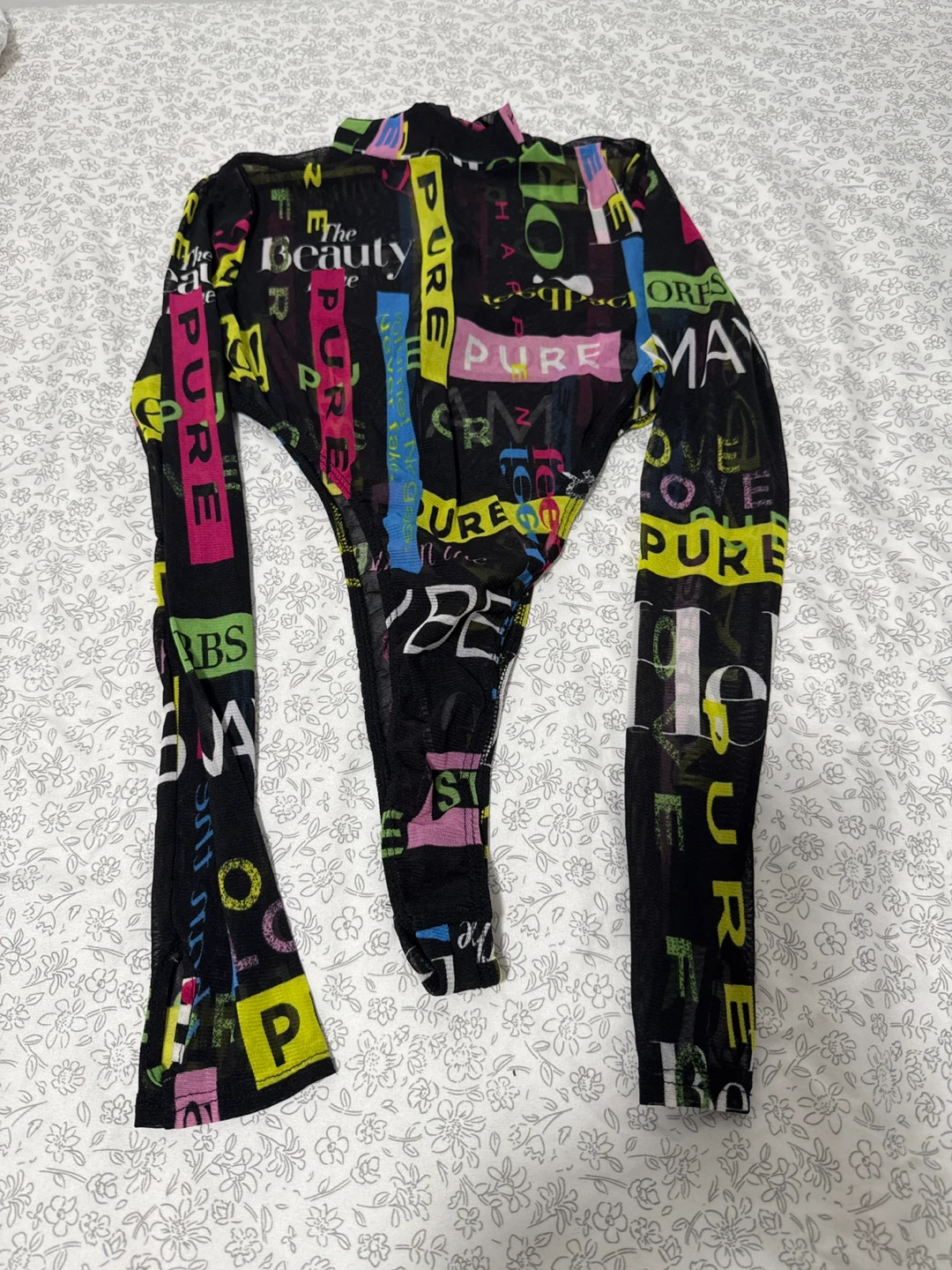 Mesh Bodysuit with Print