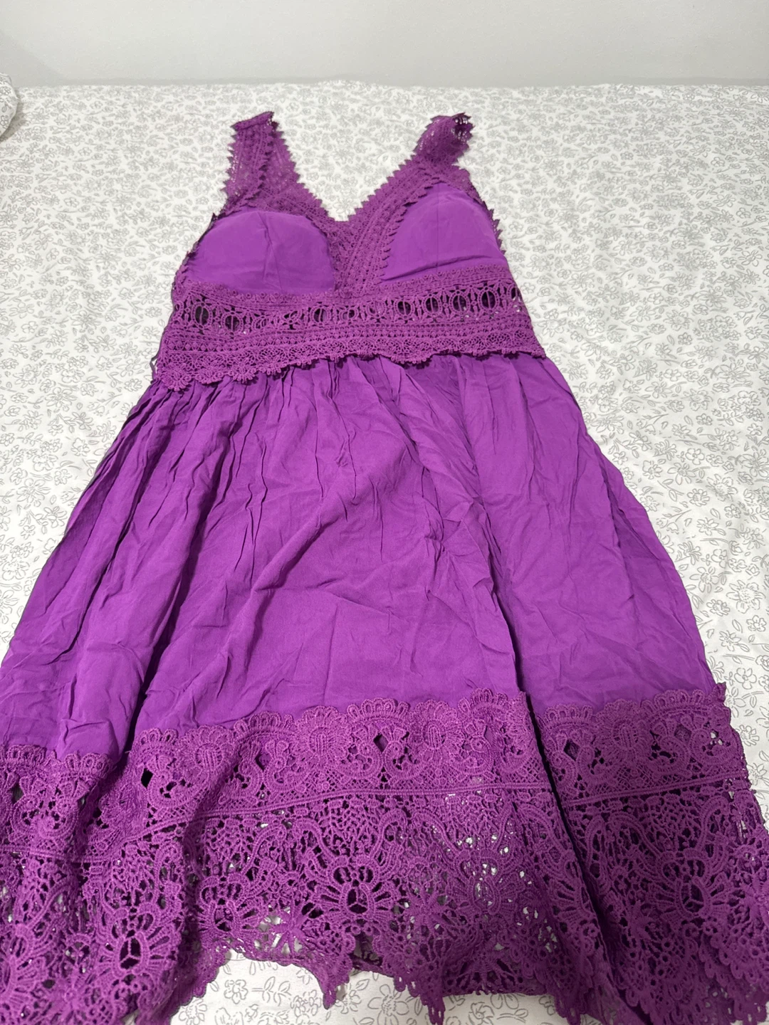 Purple Crochet Trim Sundress
