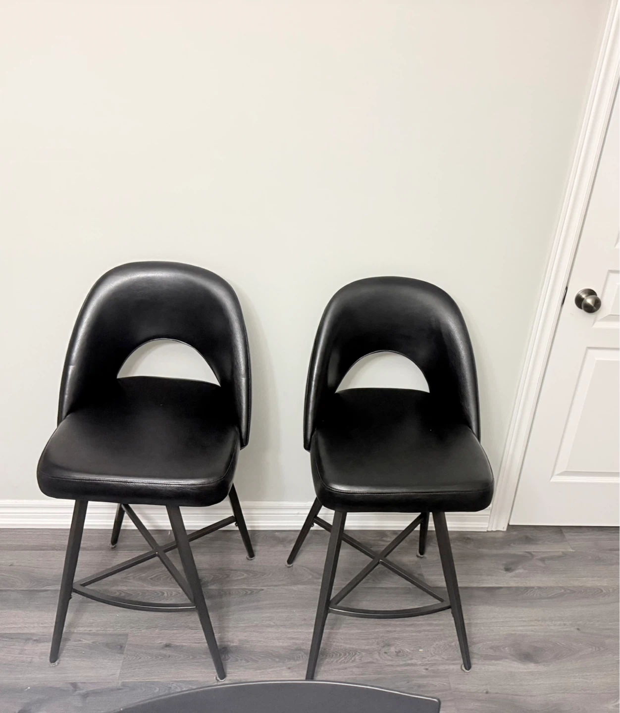 Set of 2 Black Stools - photo 2