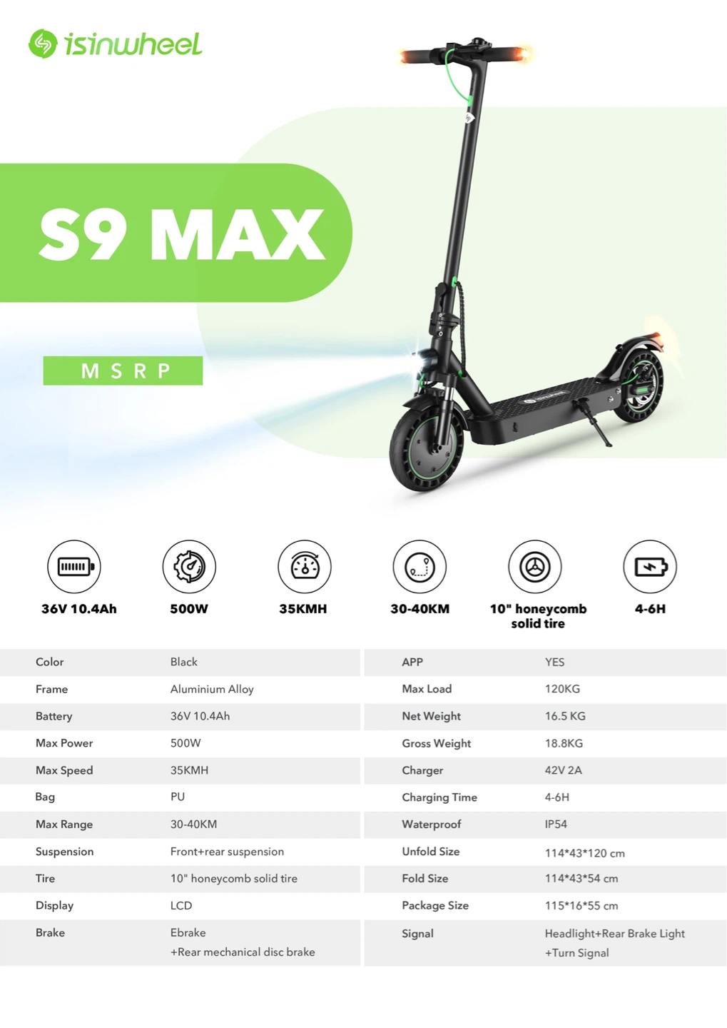 Brand new ISINWHEEL S9 MAX Electric Scooter - Black - photo 2