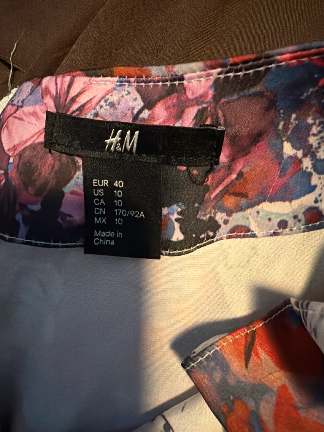 H&M Women's Floral Print Peplum Top Size 10