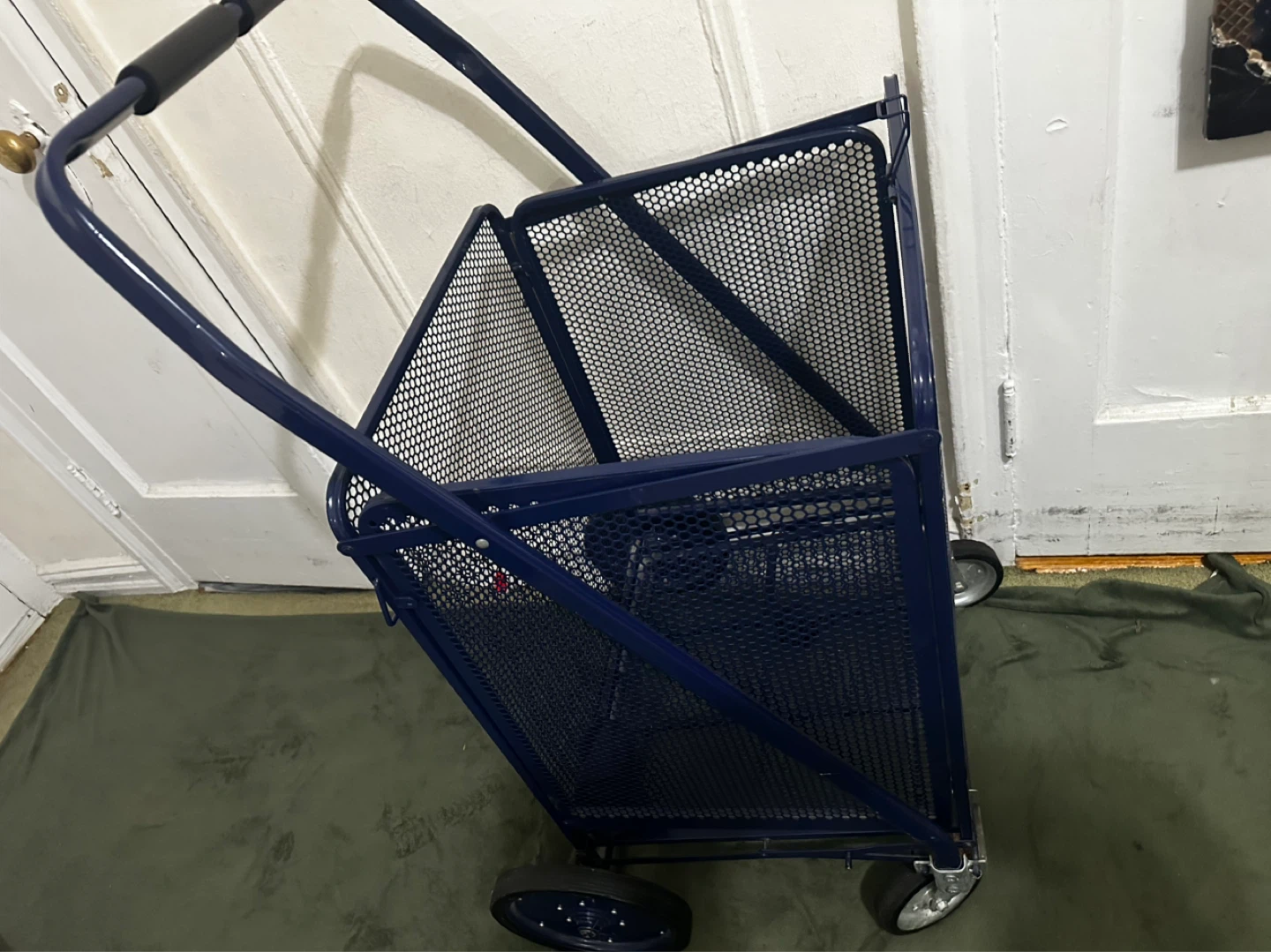 Blue Metal Shopping Cart with Wheels - photo 3