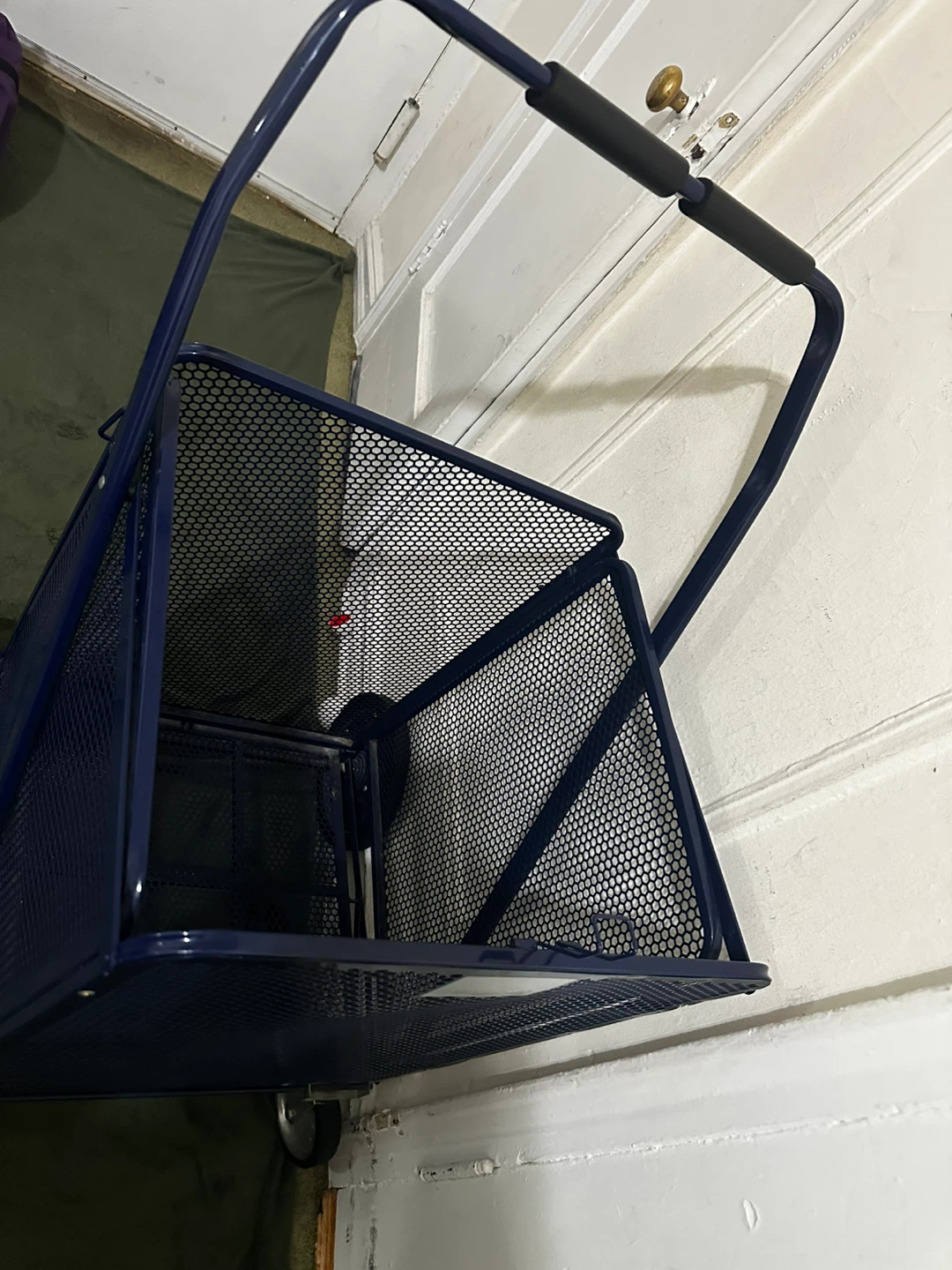 Blue Metal Shopping Cart with Wheels - photo 2