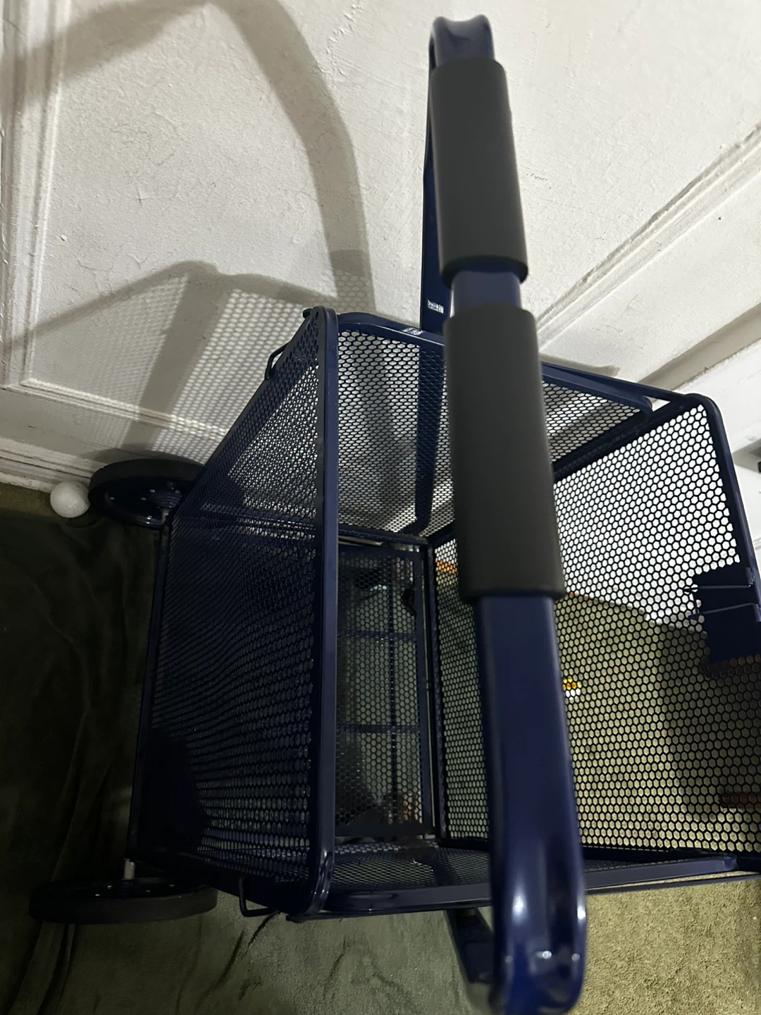 Blue Metal Shopping Cart with Wheels - photo 4