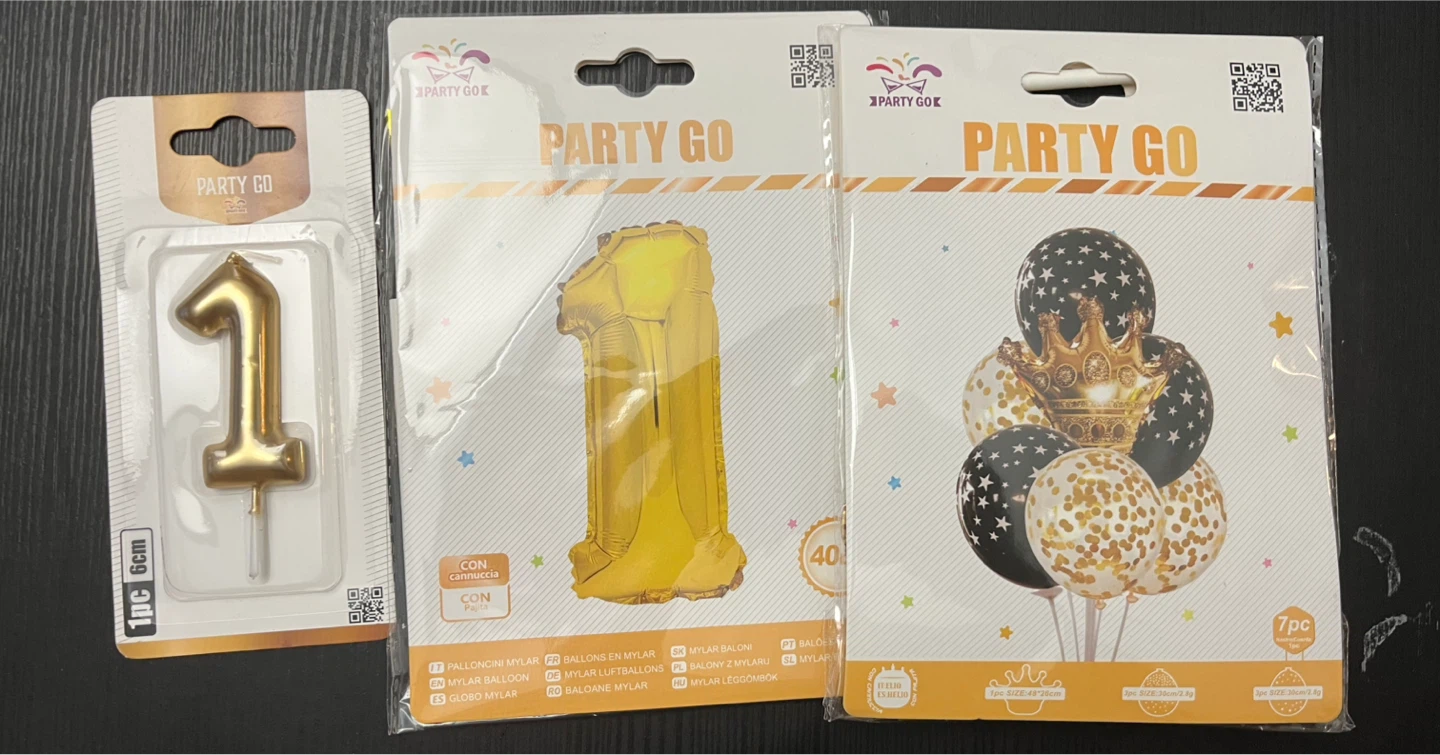 Party Go Number 1 Candle and Balloon Set