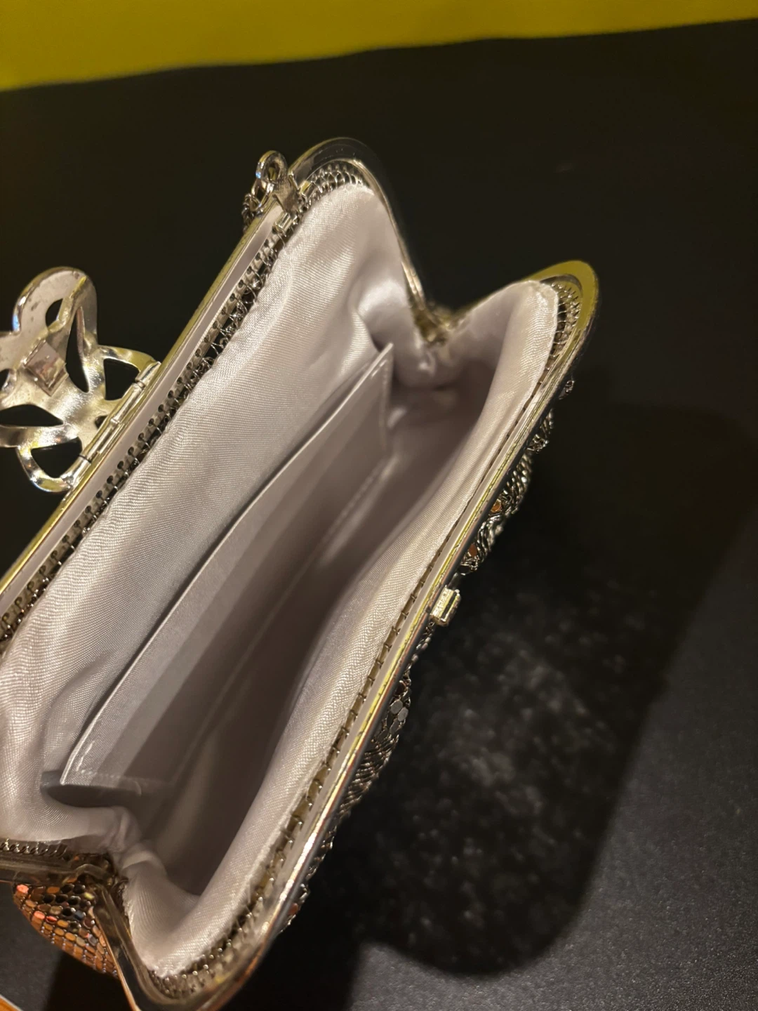 Silver Mesh Clutch Evening Bag with Chain - photo 5