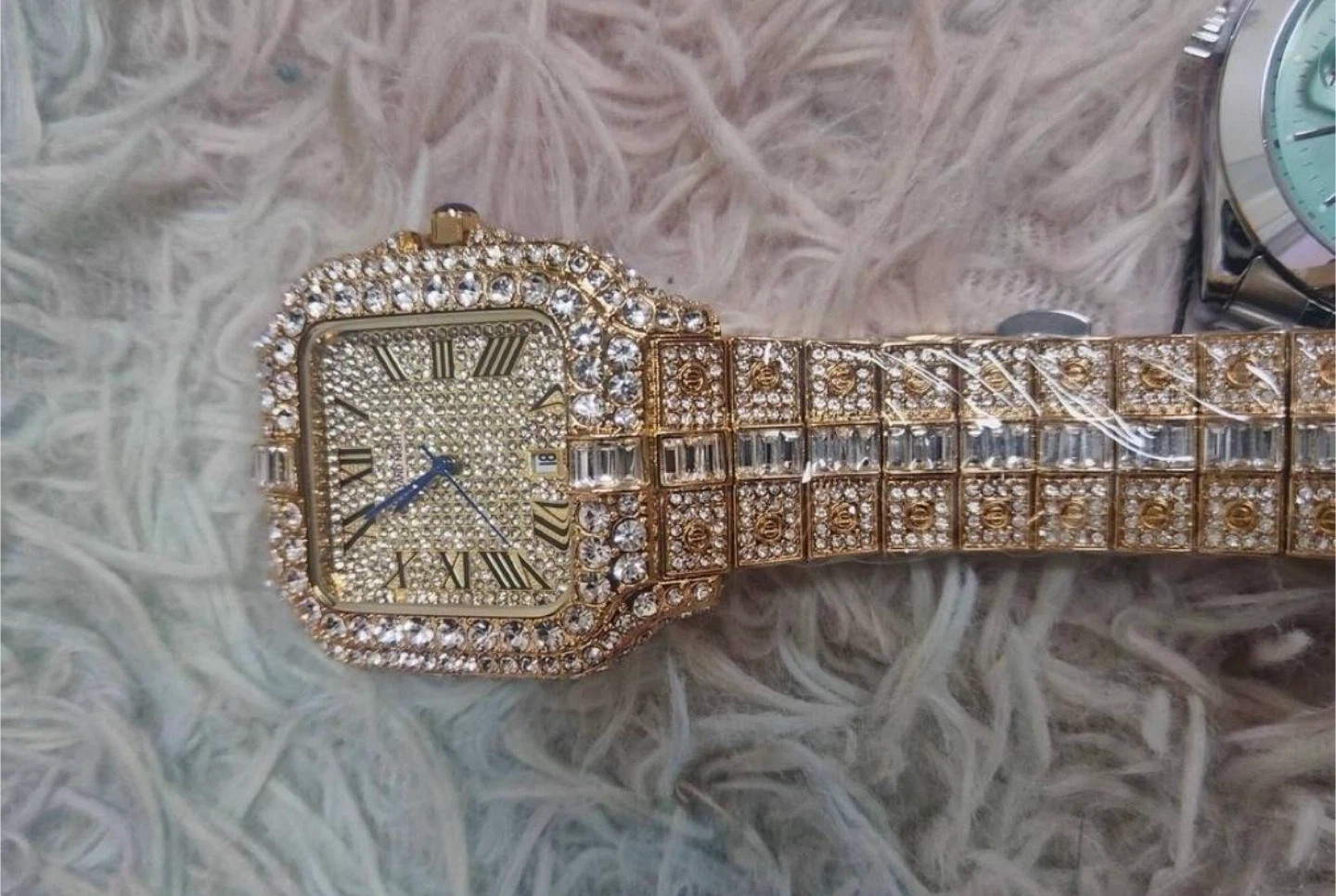 Silver & gold Men's Luxury Watch - Diamond Encrusted Gold Tone - photo 3