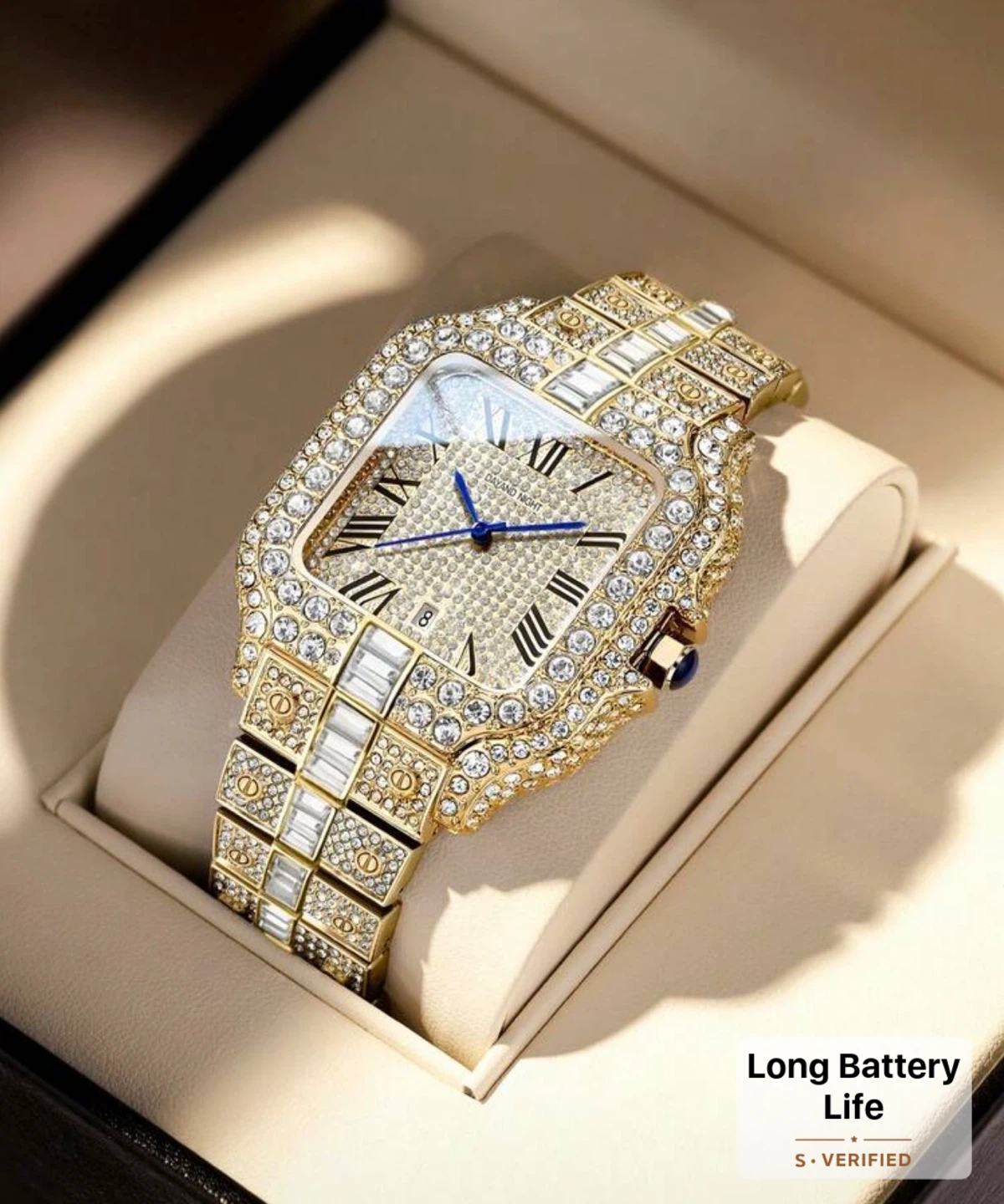 Silver & gold Men's Luxury Watch - Diamond Encrusted Gold Tone