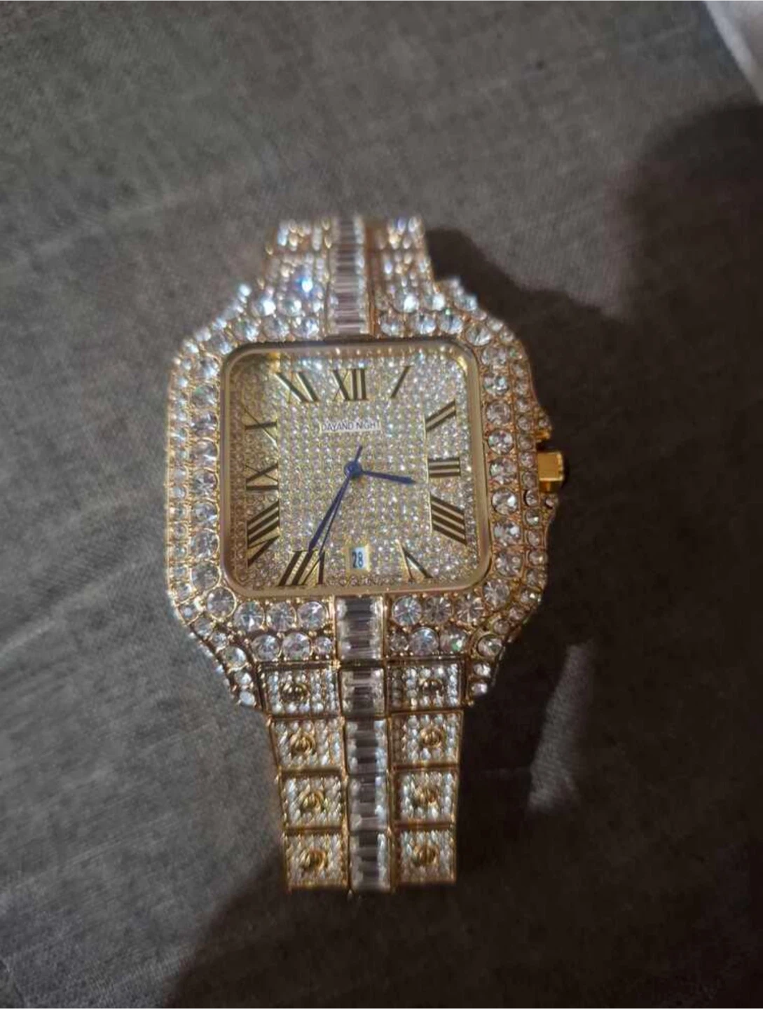 Silver & gold Men's Luxury Watch - Diamond Encrusted Gold Tone - photo 2