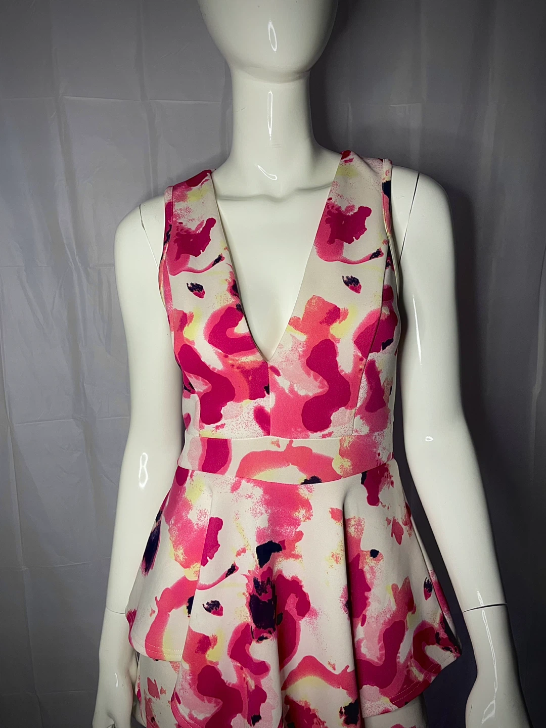 Women's Abstract Floral Print Romper - photo 3