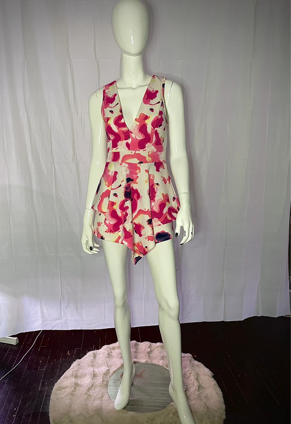 Women's Abstract Floral Print Romper