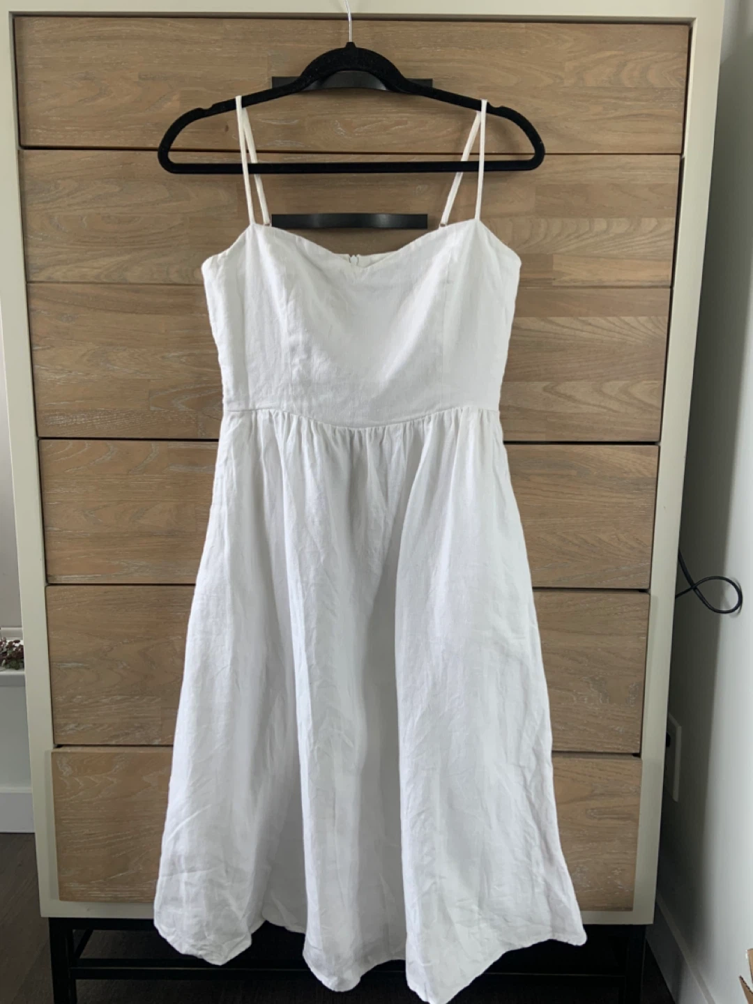 Reformation White Linen Midi Dress