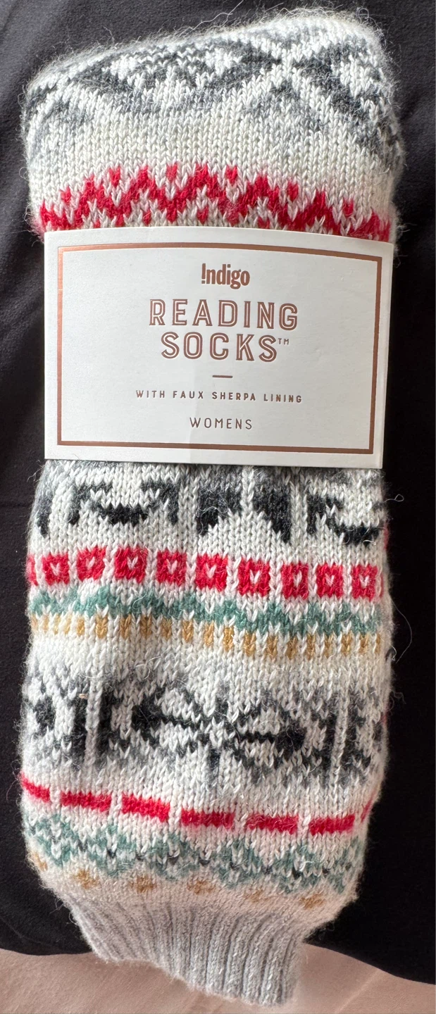 Indigo Reading Socks - Womens Faux Sherpa Lining - photo 2