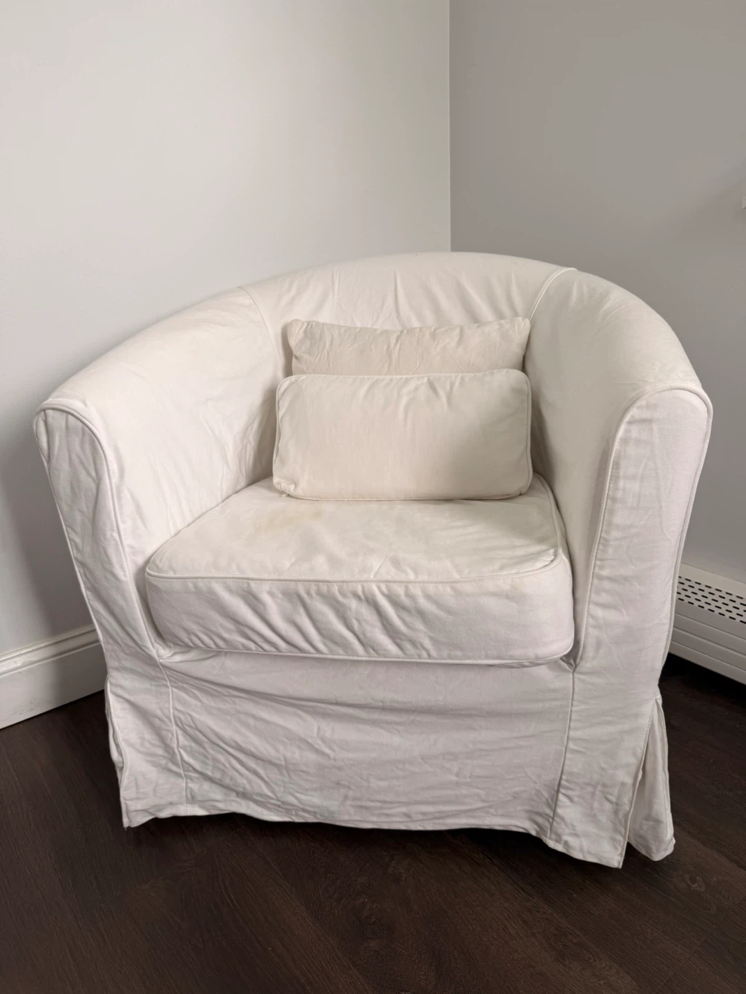 White Armchair with Slipcover