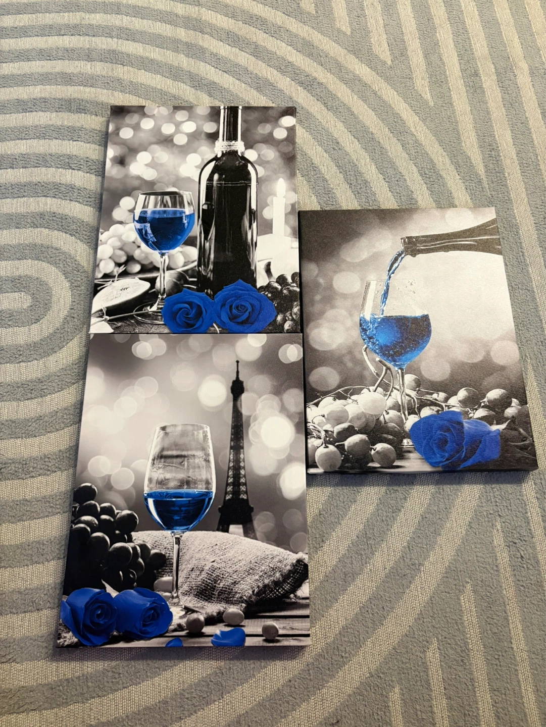 Wine & Roses Canvas Wall Art print, 3 pcs - photo 2