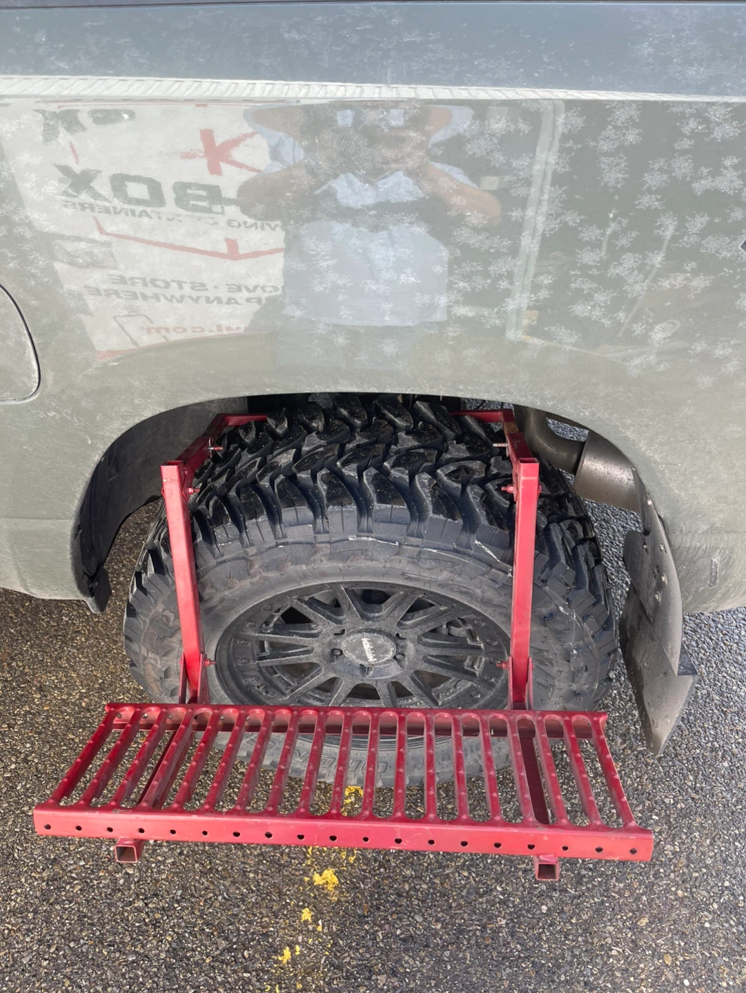 Red Steel Tire Step